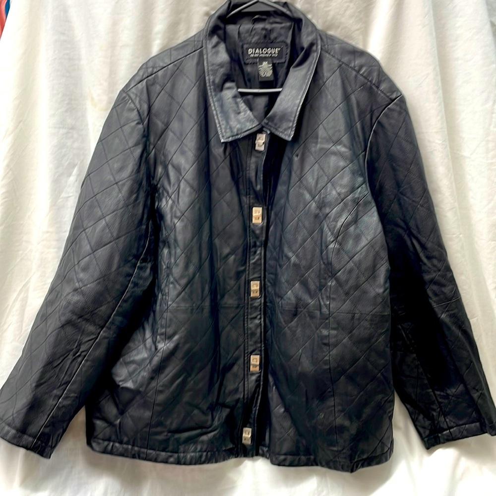 Dialogue the new language of style leather jacket ladies sz 3x